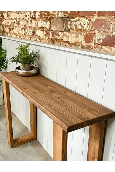 ViraHome Ahşap ve Metal Dekorasyon Özel Tasarım Masif Ahşap Dresuar Ceviz Renk