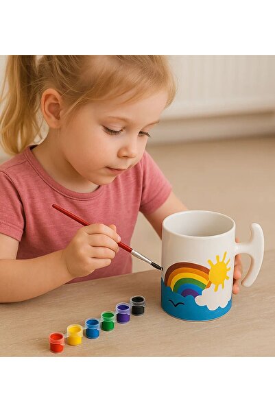 Bk Gift Kendi Kupanı Kendin Oluştur Boyanabilir Hammer Kupa Seti(6 Renk Boya ...