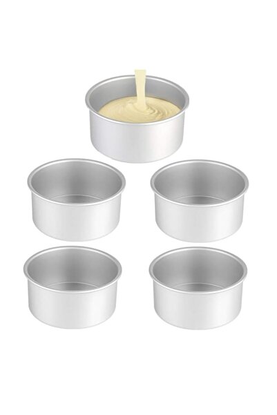 Generic XZJMY عبوة من 5 قطع من قوالب الكيك مقاس 4 بوصات، قالب كيك صغير، قالب ...