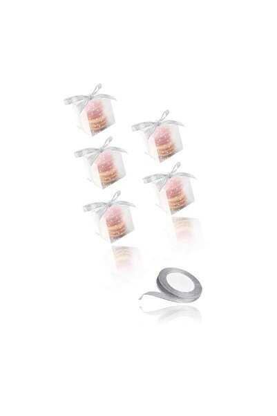 Generic Sweet seven 50 Clear White Polka Dot Macaron Boxes for Wedding and Baby Shower Party Favors Cute Mi