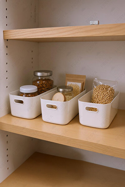 Fesya Home 5 Pcs Storage Container Organizer Organizer White Color Plastic Multipurpose Organizer