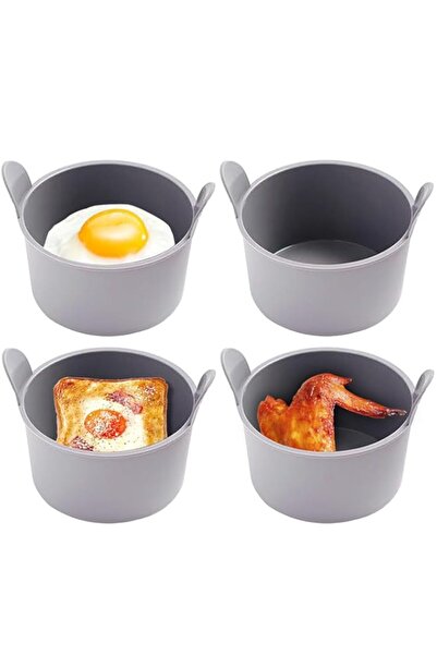 Generic فادكير 4 قطع من رامكينس لمقلاة الهواء، قوالب سيليكون كبيرة للمافن، قا...