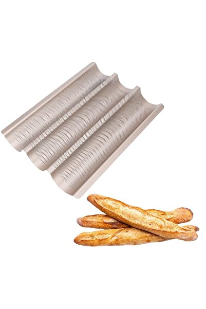 Generic قوالب خبز باجيت SYOSI، مصنوعة من الفولاذ الكربوني، 3 أرغفة غير لاصقة،...