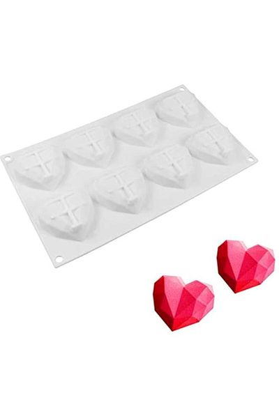 Generic SKEIDO 8 even French love diamond silicone mold heart-shaped mousse cake mold diy baking hurricane