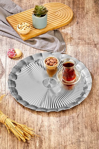 Cooker 35 cm Silver Tray – Presentation Tray with Glossy Surface
