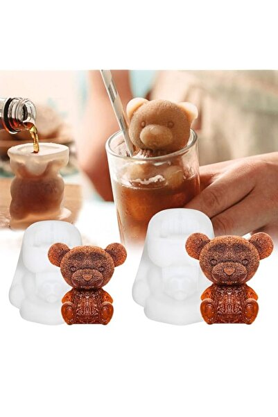 Generic قالب سيليكون إكسفور، قطعتين من قالب دب تيدي ثلاثي الأبعاد، قالب شمعة ...