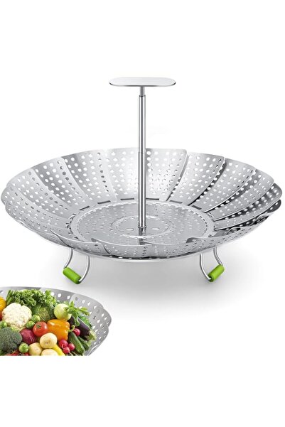 Generic سلة بخار، جهاز بخار خضراوات من الفولاذ المقاوم للصدأ من الجيل 5-9 بوص...