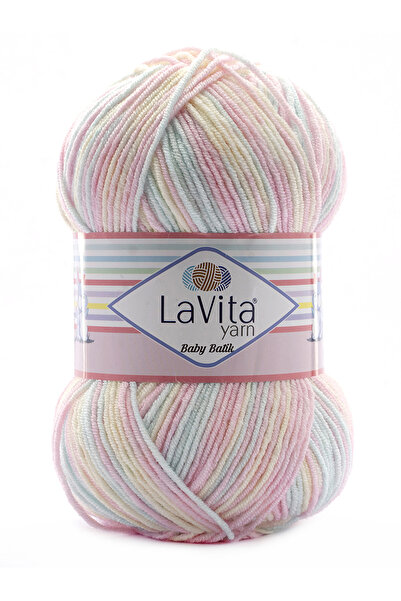 LaVita Yarn Baby Batik Çok Renkli El Örgü İpi %100 Akrilik 100gr (BY07 PEMBE MAVİ)