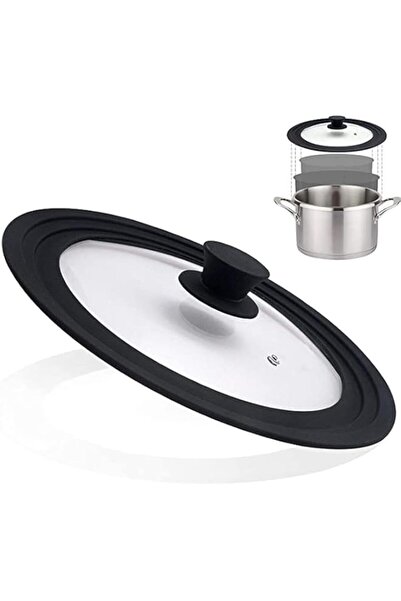 Generic غطاء KOWVOWZ العالمي للأواني والمقالي والمقالي مصنوع من الزجاج المقسّ...