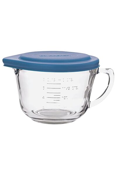 Generic وعاء خلط زجاجي بغطاء أزرق من أنكور هوكينج - سعة ٢ لتر (٨١١٠٦)