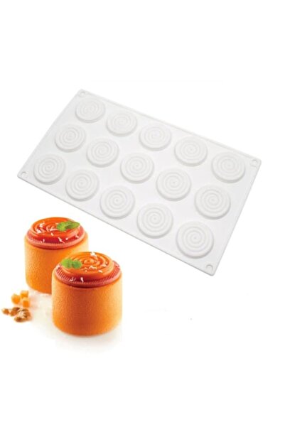 Generic قالب سيليكون موستسوم ذو 6 تجويف دائري على شكل حلزوني قالب سيليكون للخ...