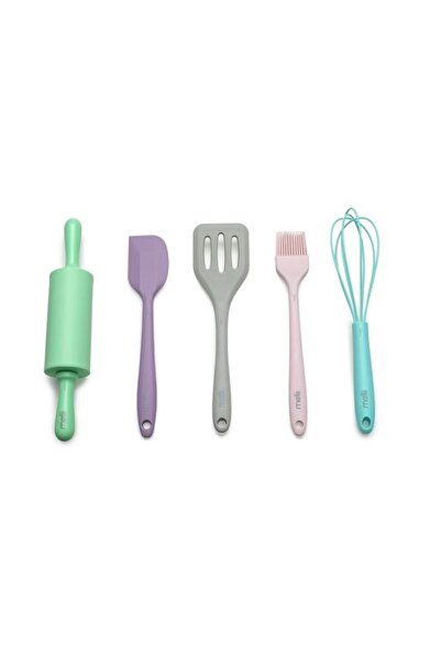 Generic مجموعة أدوات الخبز الصغيرة من ميلي، 5 قطع، للأطفال - أدوات سيليكون خا...
