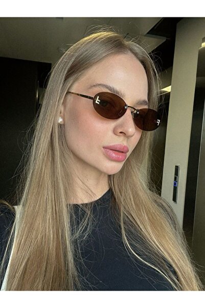 Goldmine Felicia Women's Stone Detailed Crystal Cut Sunglasses Uv400 Brown