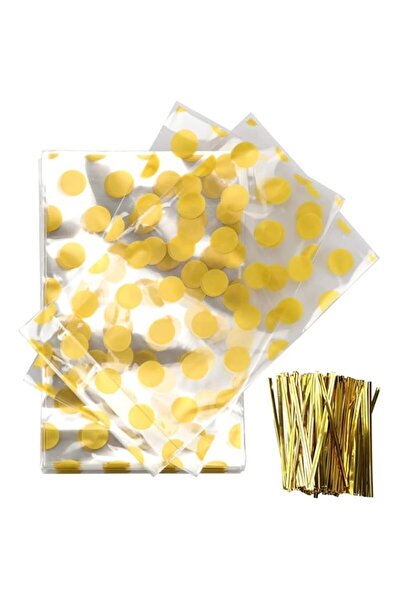 Generic foxely Clear Treat Bags, 100pcs Polka Dot Cellophane Bag Goody Party Favor Gift Wrapping Bags with