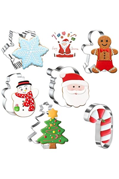 Generic NESLIN 6 قطع من قوالب بسكويت عيد الميلاد، قالب بسكويت العطلة على شكل ...