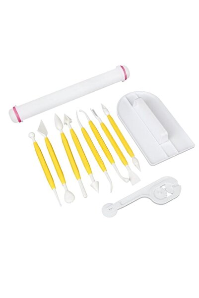 Generic أداة تزيين الكيك بالفوندان، مجموعة صنع الكيك بالسكر، قاطع فوندان ناعم...