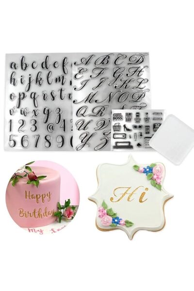 Generic أدوات ختم الكيك الأبجدية والأرقام من SYOSI، 4 قطع من قوالب الفوندان، ...