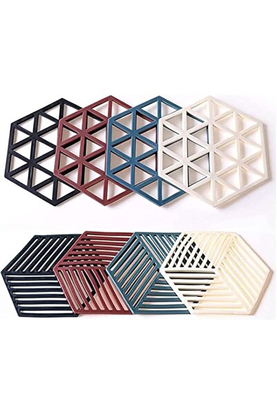 Generic سجادات سيليكون ثلاثية القوائم ووسادات ساخنة 8 قطع 5.63 4.92 بوصة سداس...