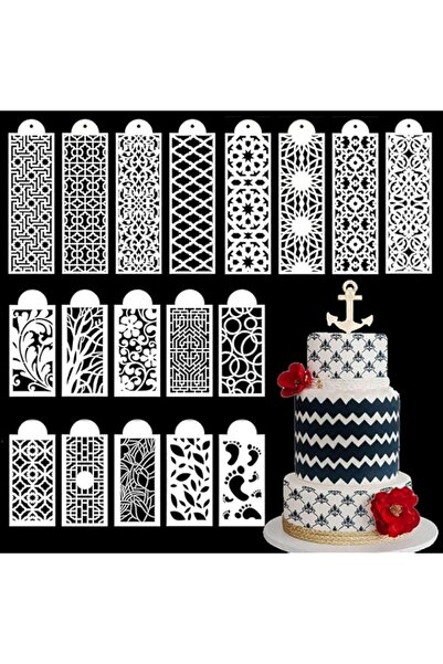 Generic قوالب تزيين الكيك من YHRY، 18 قطعة، قوالب كيك زفاف مزينة بالزهور، قوا...