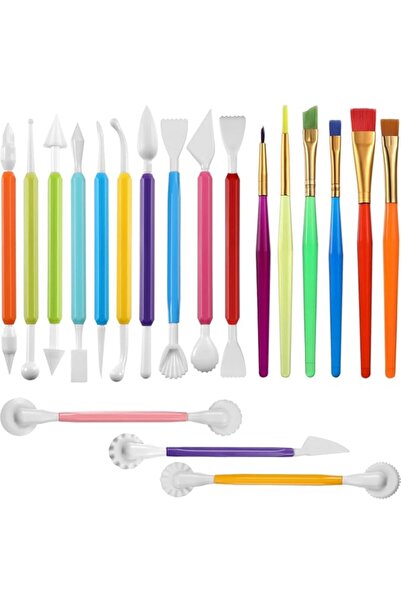 Generic أدوات تزيين الكيك من باتيلاي، مجموعة تشكيل عجينة السكر، فرشاة نحت الم...