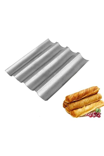 Generic صينية خبز باغيت مثقبة من ديلفينو، قوالب خبز فرنسية غير لاصقة، صينية غ...