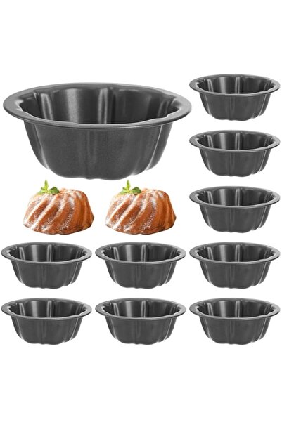 Generic ZENFUN 10 قطع قوالب كيك صغيرة مزخرفة، قوالب كيك صغيرة من الفولاذ الكر...