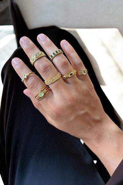 Miltonia Vintage Adjustable Steel Ring