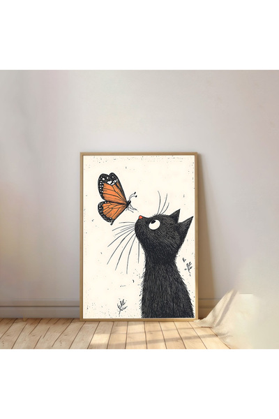 Dekorsiahome Pictură pentru cameră pentru copii cu ramă din lemn dintr-o sing...