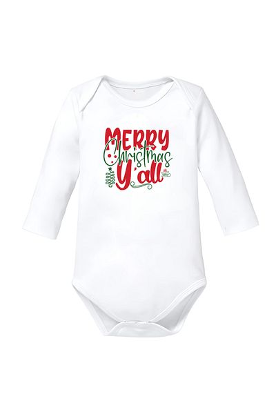 OEM Baby bodysuit white Christmas Merry Christmas cotton size 68