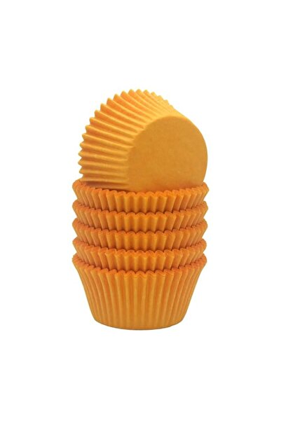 Generic قوالب كب كيك برتقالية من هواسوان، مصنوعة من ورق مقاوم للدهون، قوالب خ...