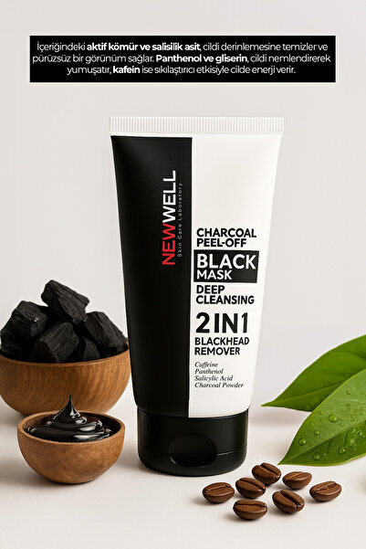 New Well Charcoal Peel-Of Black Mask Soyulabilir Siyah Maske 150 ML