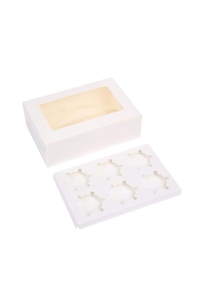 Generic علبة كب كيك من ورق كرافت من REDDOTGIFT® بستة تجاويف (عبوة من 12 قطعة)...