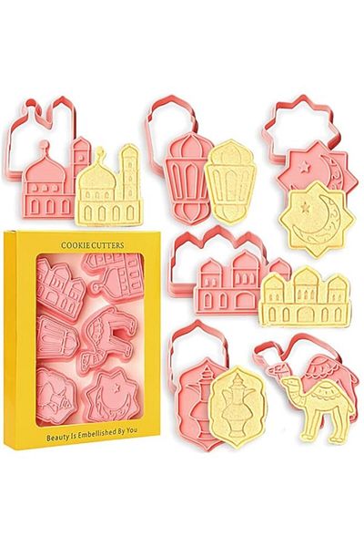 Generic NALACAL Eid Mubarak Cookie Cutters 6 PCS Ramadan Islamic Muslim Biscuit Mold, Mosque, Lantern, Came