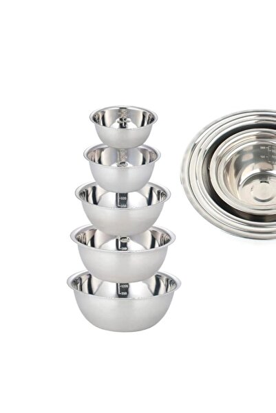 Generic مجموعة أوعية خلط من الفولاذ المقاوم للصدأ من أرابيست، 5 قطع أوعية متد...