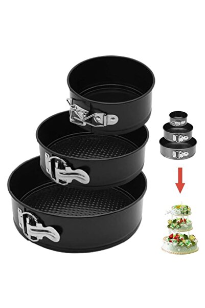 Generic مجموعة قوالب كيك ساجريني سبرينغ فورم من 3 قطع (4، 7، 9 بوصة) - قوالب ...