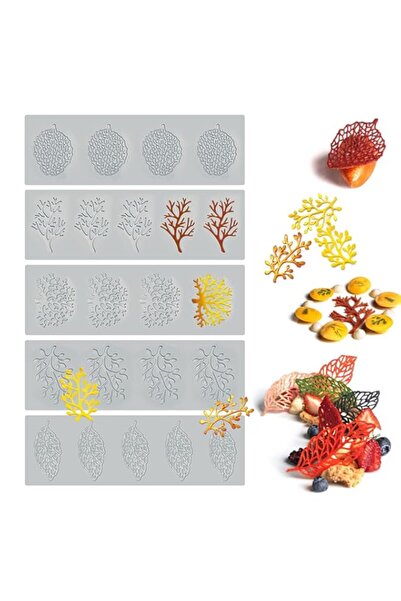 Generic قوالب سيليكون للخبز والفوندان من سانزاو جانج، 5 قطع - تصميمات دانتيل ...