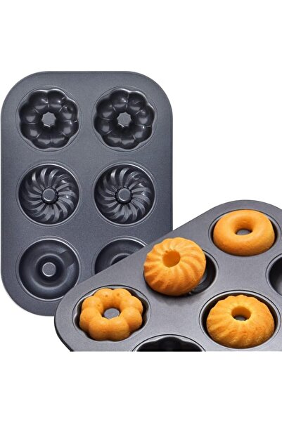 Generic قالب دونات TERRIFI للخبز، عبوة من 6 أكواب، قطعتين، قالب خبز بيغل غير ...