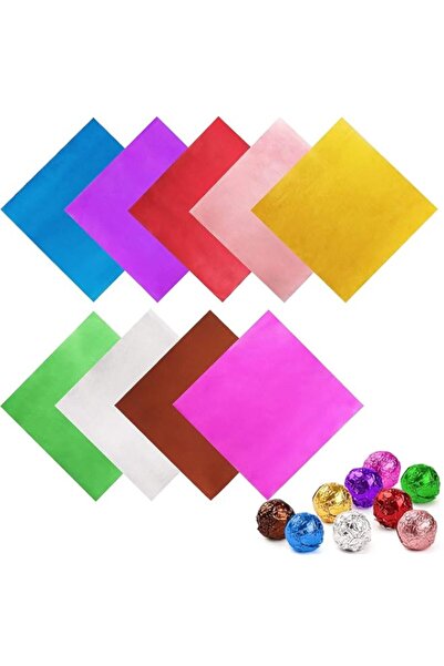 Generic أزيل، 900 قطعة من ورق ألومنيوم مربع مقاس 3.54 بوصة، أغلفة سكرية، ورق ...