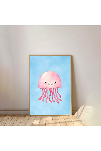 Dekorsiahome Pictură pentru cameră pentru copii cu rama din lemn dintr-o buca...