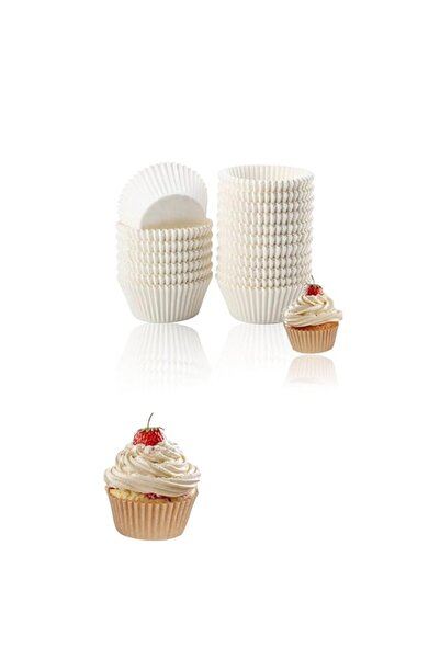 Generic قوالب كب كيك بيضاء قياسية من سويت سيفين، ٥٠٠ قالب - أكواب خبز ورقية م...