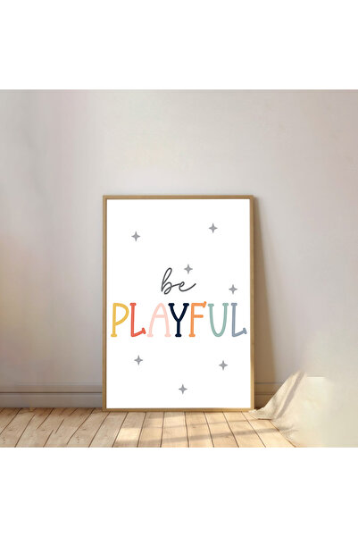 Dekorsiahome Pictură pentru cameră pentru copii cu rama din lemn dintr-o buca...