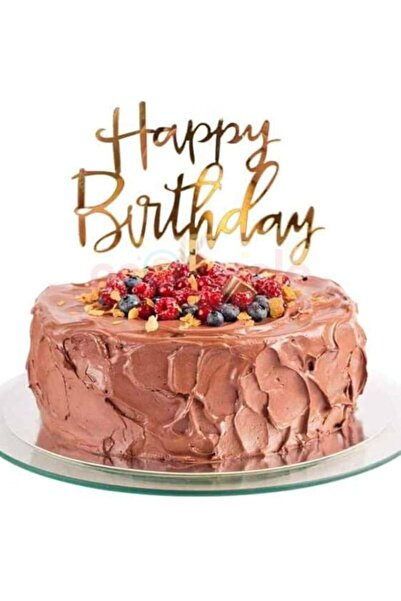 Generic Propsicle Happy Birthday Acrylic Cake Topper - (Pack of 1) Gold Finis...
