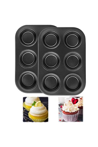 Generic صينية مافن SYOSI، صينية خبز مافن غير لاصقة، 6 أكواب، صينية مافن من ال...