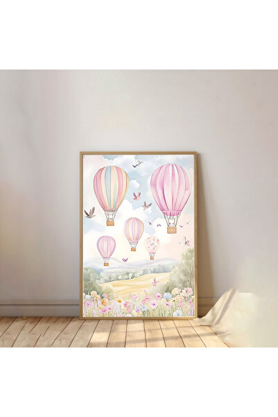 Dekorsiahome Tek Parça Ahşap Çerçeveli Çocuk Odası Tablosu TK1142