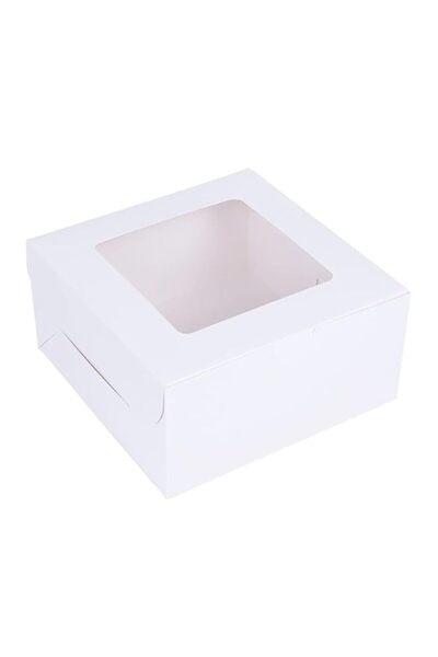 Generic الحزم والمواسم | صندوق كيك مع نافذة ولوحة مستديرة - يمكن استخدامه للك...