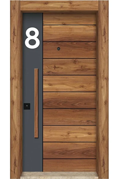 zafrakreklam Apartment -Wall - Door Number 3 mm Laser Cut White Plexiglass Self Adhesive Number -8 Seven