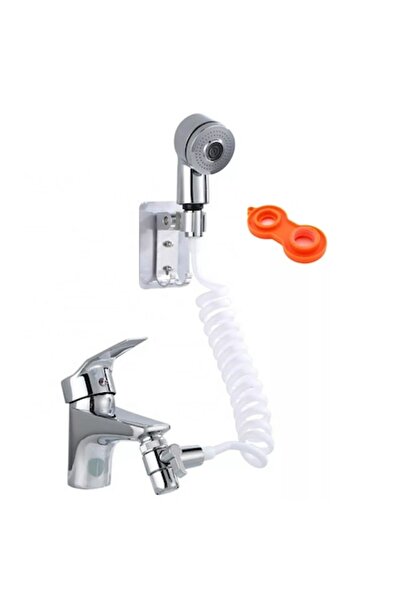 Bibilel Adaptor pentru chiuvetă cu cap de duș, furtun flexibil, alb, RBT-BBL8168