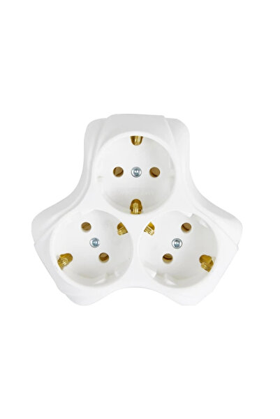 Almera Yonca 3-Piece White Grounded Socket