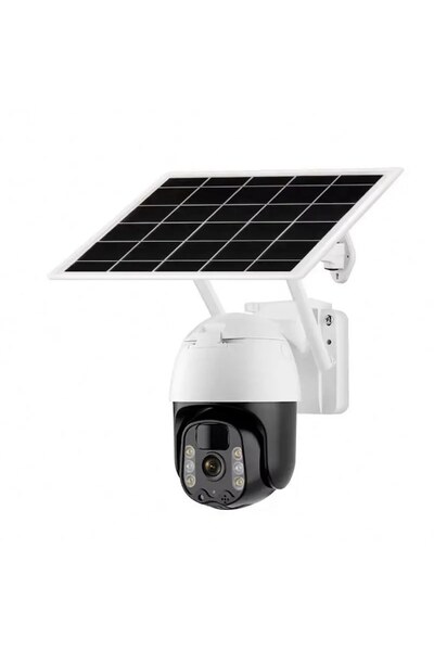 stuffix Solar Surveillance Camera 4G SIM, Full HD1080p, 3 MP, 10X Zoom, 9W Solar Panel, IP 66, 350° View