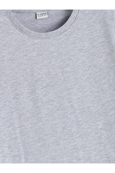 LC Waikiki Gray Crew Neck Basic Boy's T-Shirt